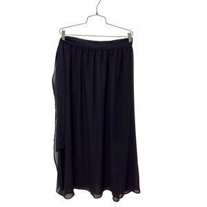 Torrid Plus Size Maxi Skirt Wrap Sheer Black Whimsigoth Witchy Forest Fairy